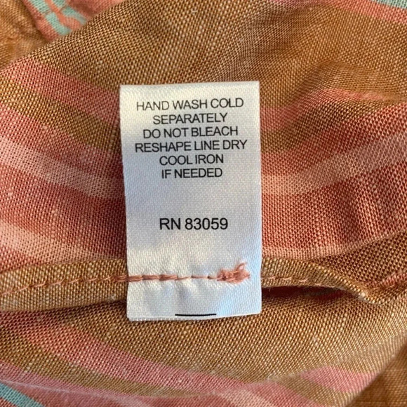 NWT DREW Anthropologie Linen Blend Striped Strapless Jumpsuit Size: L - Picture 11 of 11